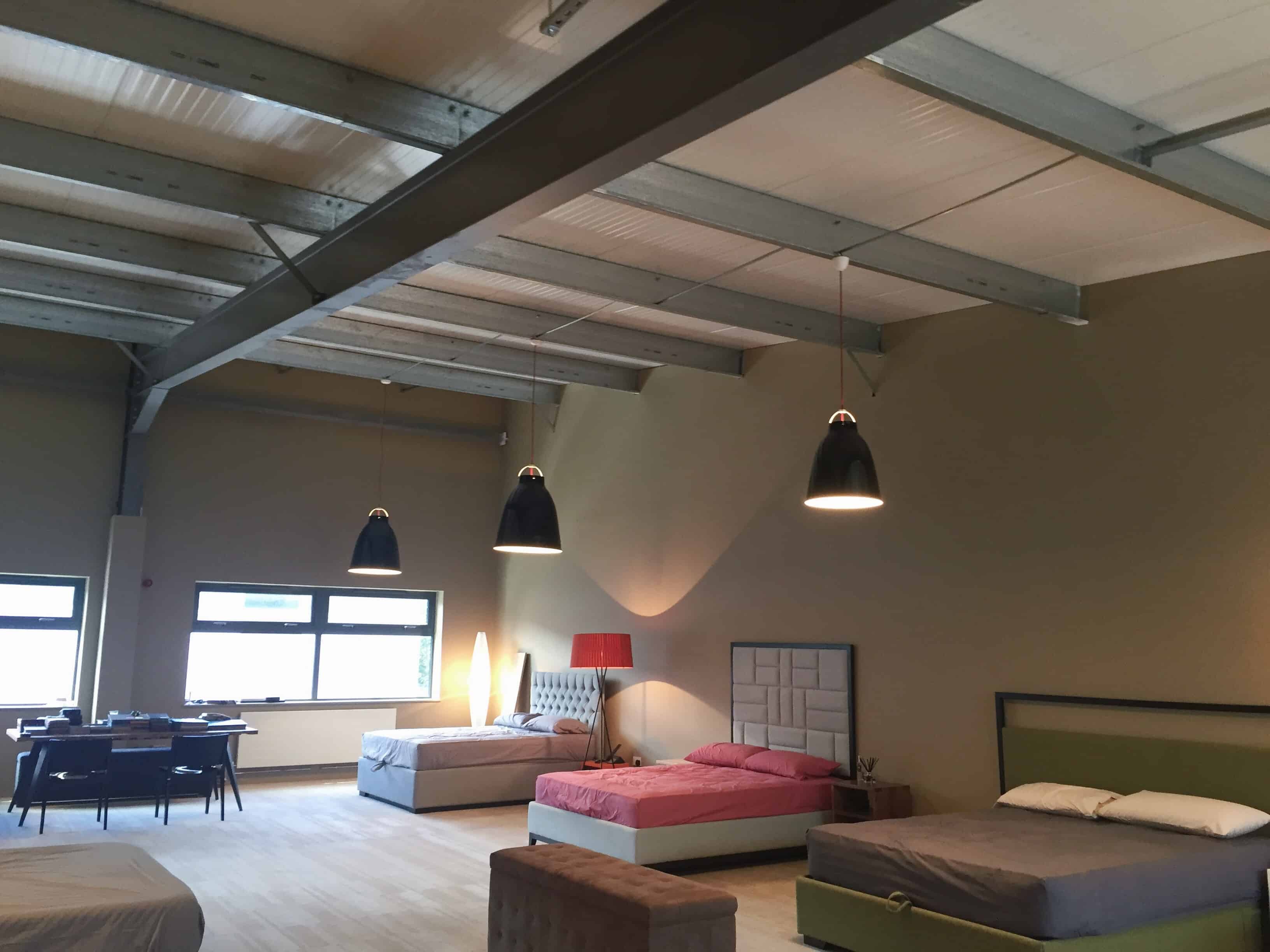 The top floor at our showroom displays all of our storage beds, a wall bed and most of our multifunctional tables.